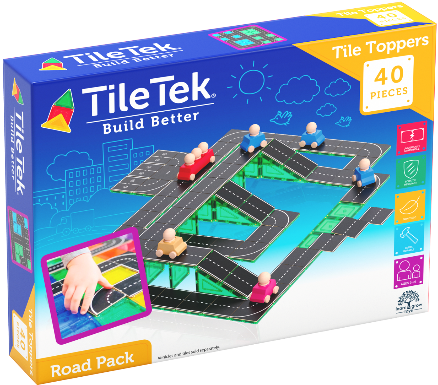 TileTek Road Pack toy set packaging on a white background