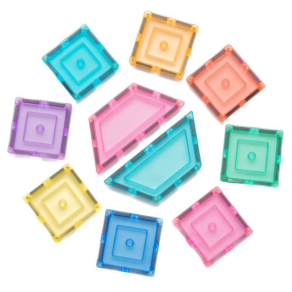 Learn and Grow Magnetic Tiles - Pastel Builders Pack (112 Piece)
