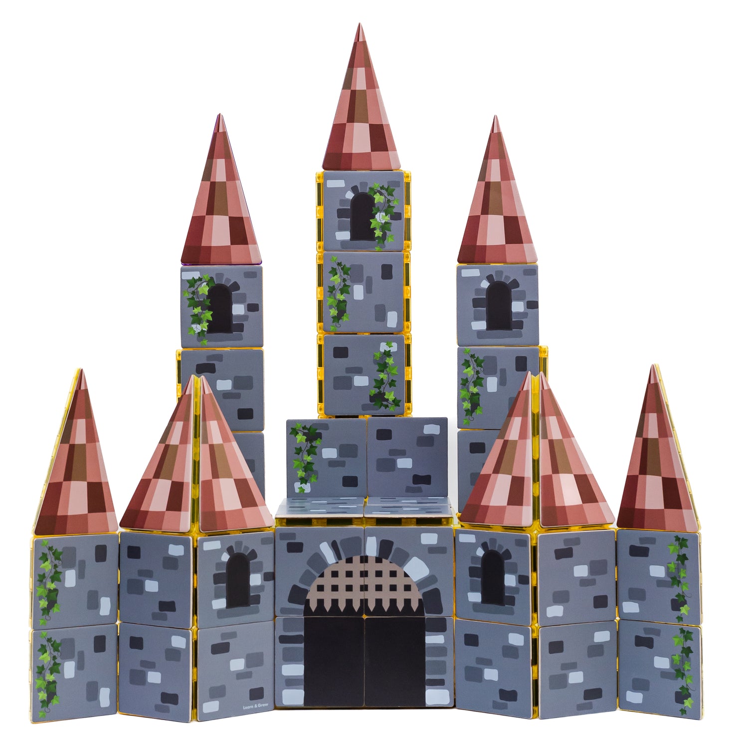 Learn & Grow Toys - Magnetic Tile Topper - Castle Pack (40 τεμάχια)