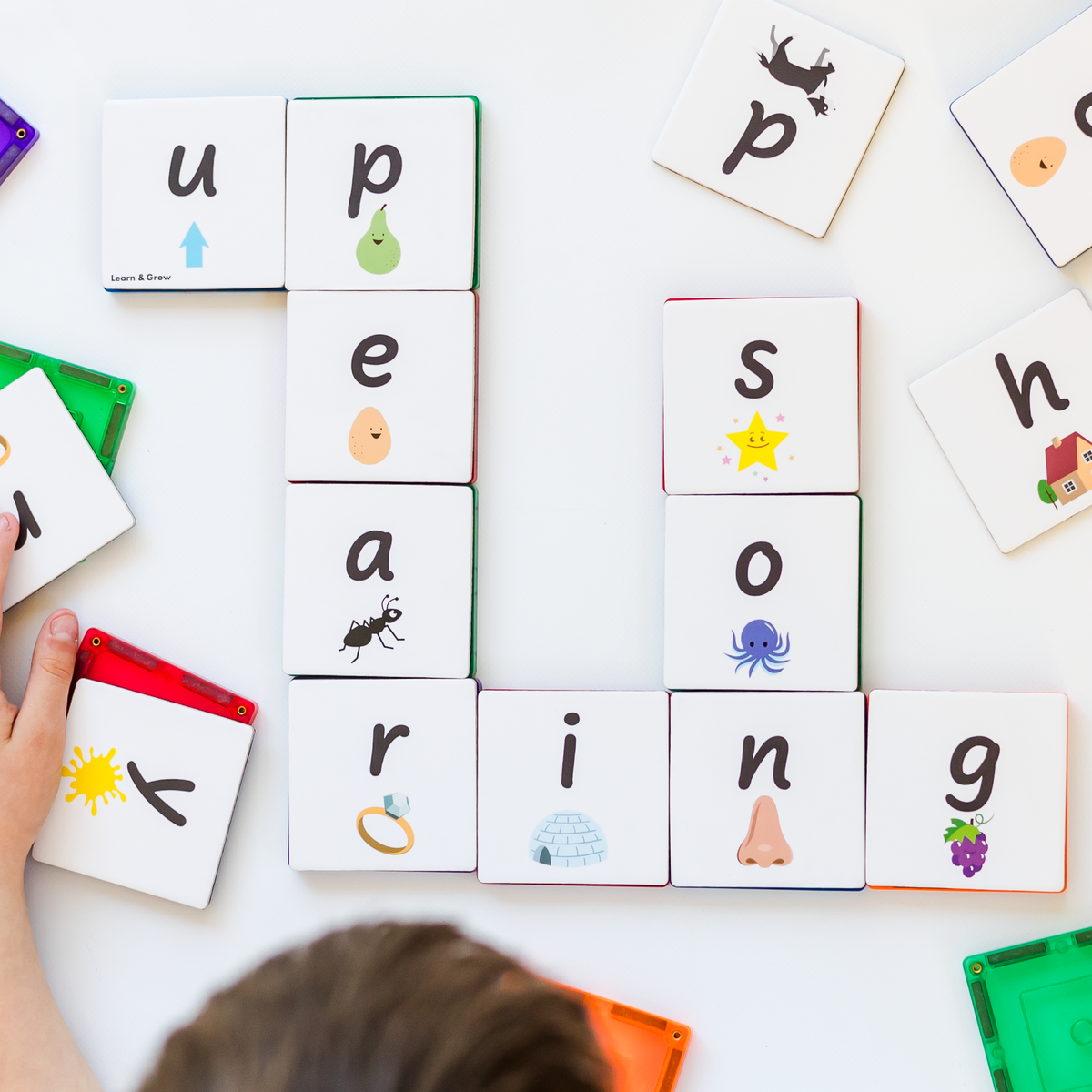 40 Pieces Tile Toppers Lower Case Alphabet Pack - Creative Crossword Activity