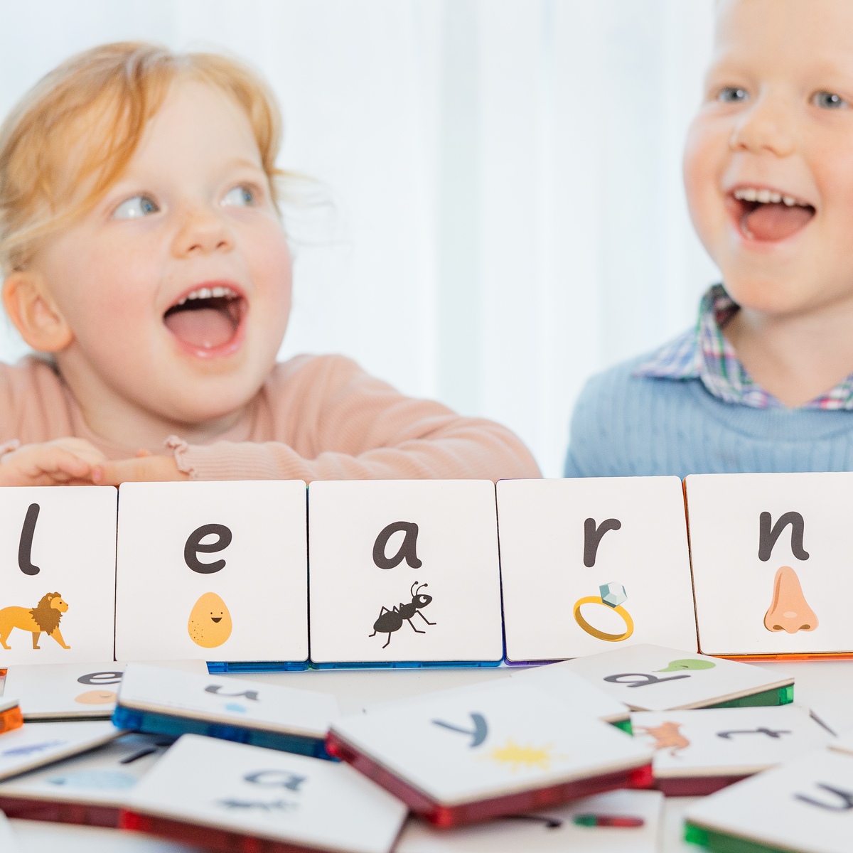 40 Pieces Tile Toppers Lower Case Alphabet Pack - Children Practising Spelling