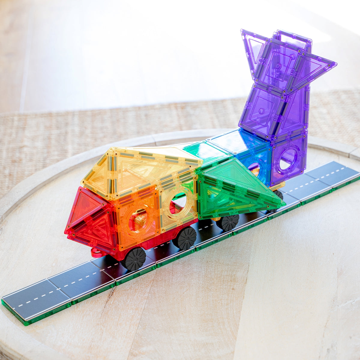 2 Pieces Car Base - Colourful Magnetic Tile Airplane