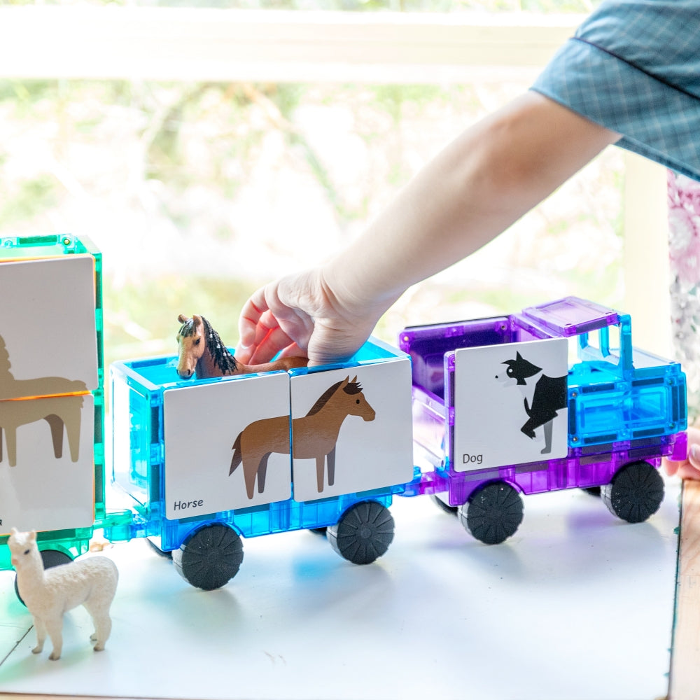 Duo Animal Puzzle tile toppers used as animal train 