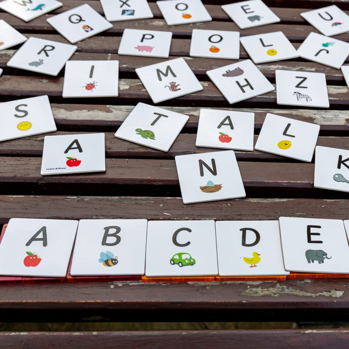 40 Pieces Tile Toppers Upper Case Alphabet Pack - Alphabet Learning Activity