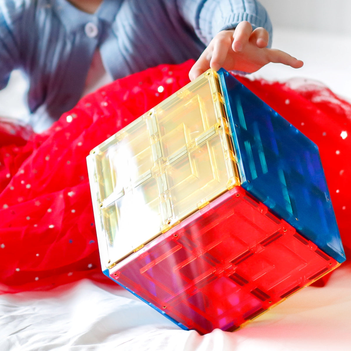 Learn & Grow Toys - Magnetic Tiles - Μεγάλη τετράγωνη συσκευασία (8 τεμάχια)