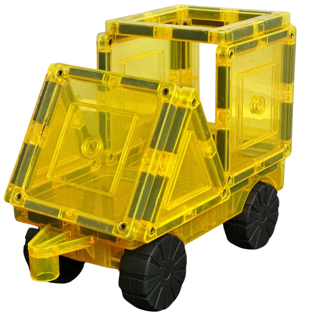 2 Pieces Car Base - Yellow Car Base with Magnetic Tile Construction
