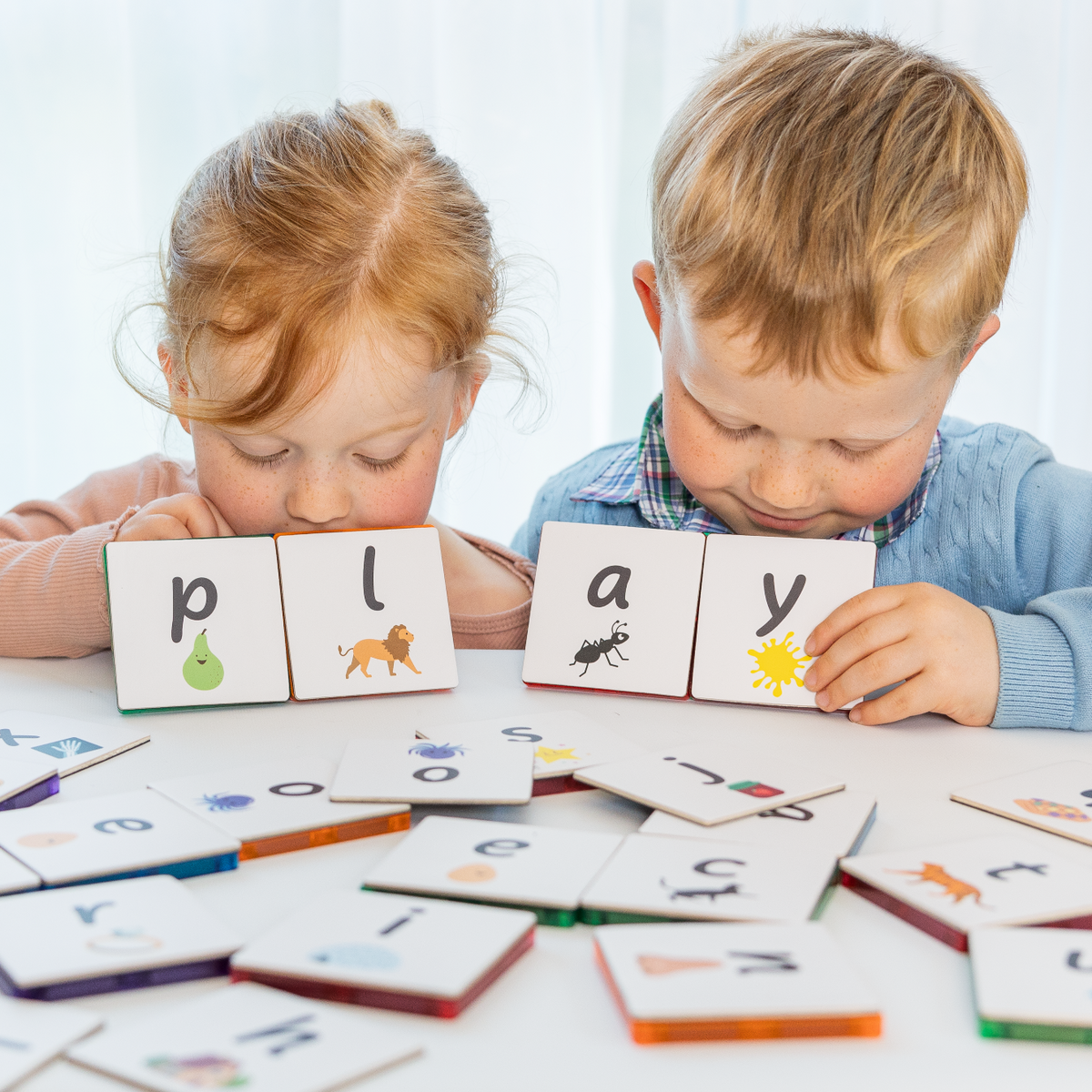40 Pieces Tile Toppers Lower Case Alphabet Pack - Children Learning Letters