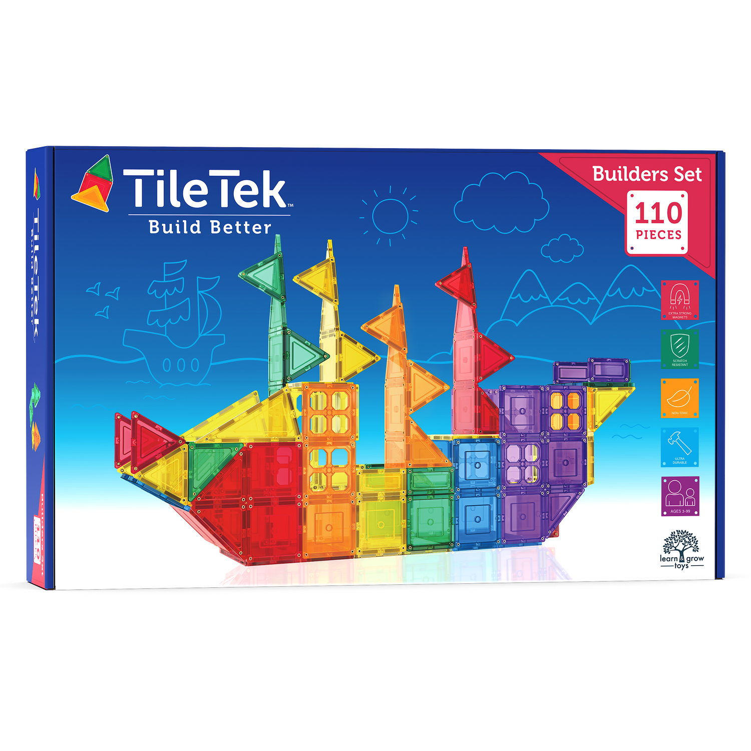<tc>Magnetische Tegels - Bouwers Pakket (110 Stuk)</tc>