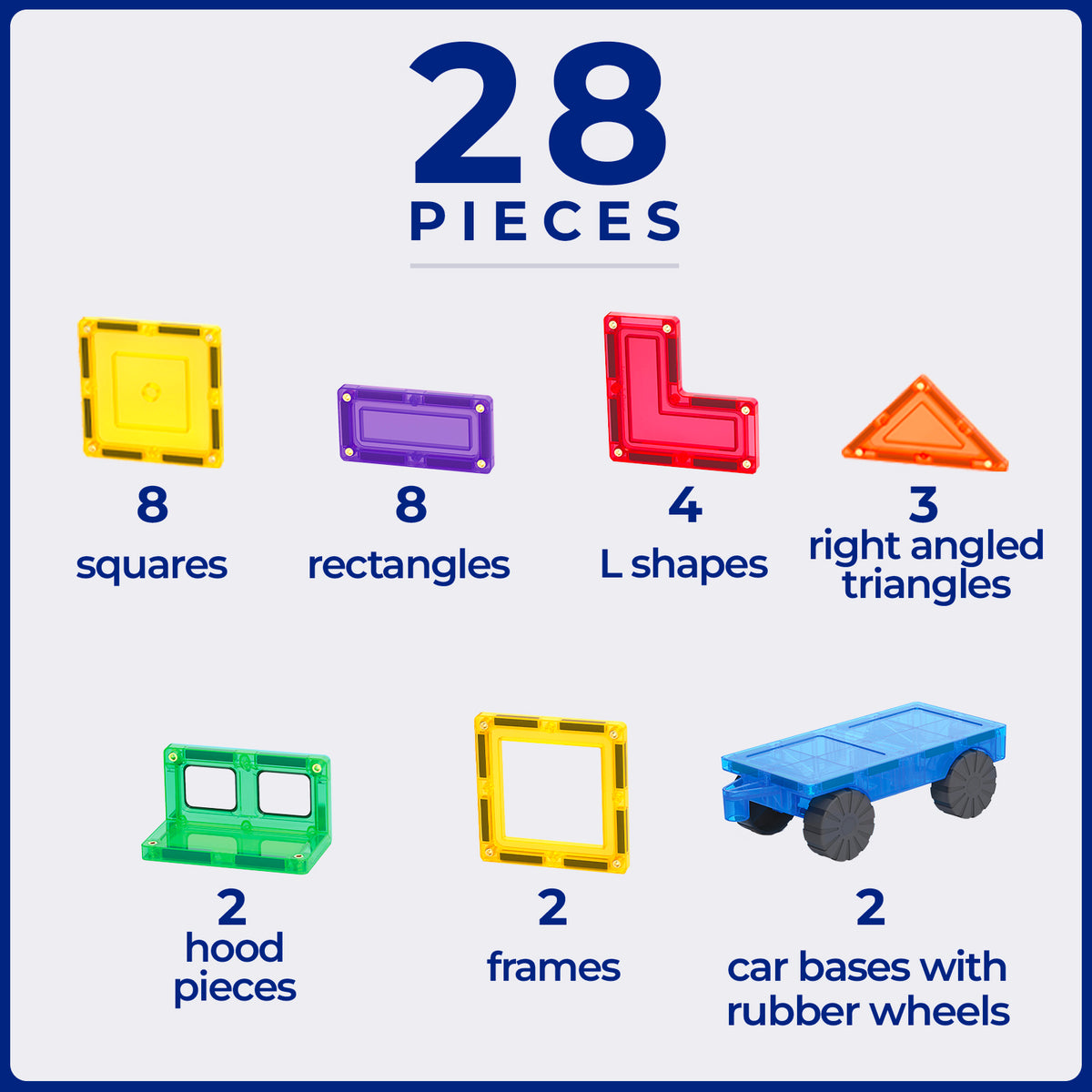 <tc>Magnetische Tegels - Auto Pakket (28 Stuk)</tc>