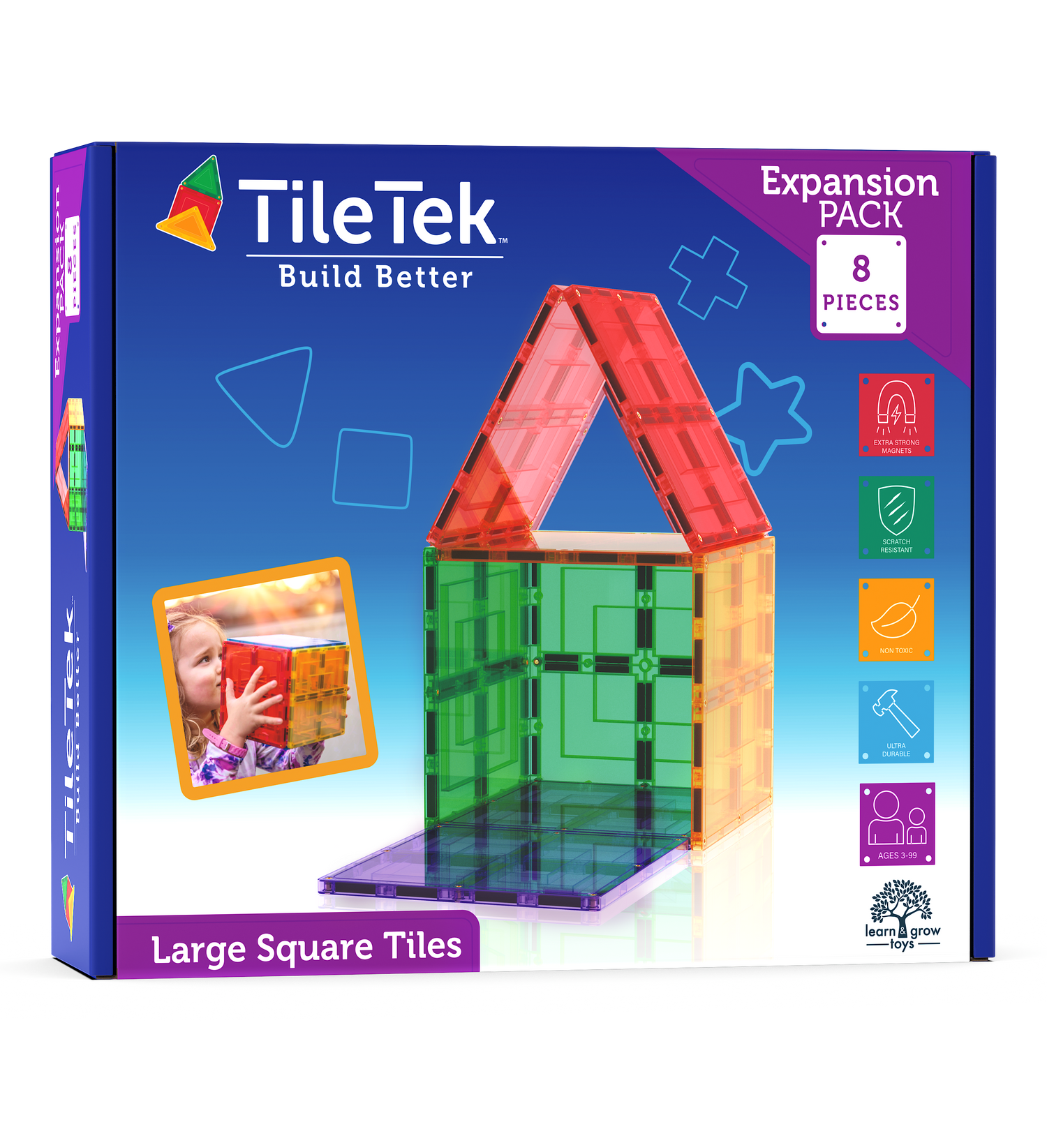 <tc>Magnetische Tegels - Groot Vierkant Pakket (8 Stuks)</tc>