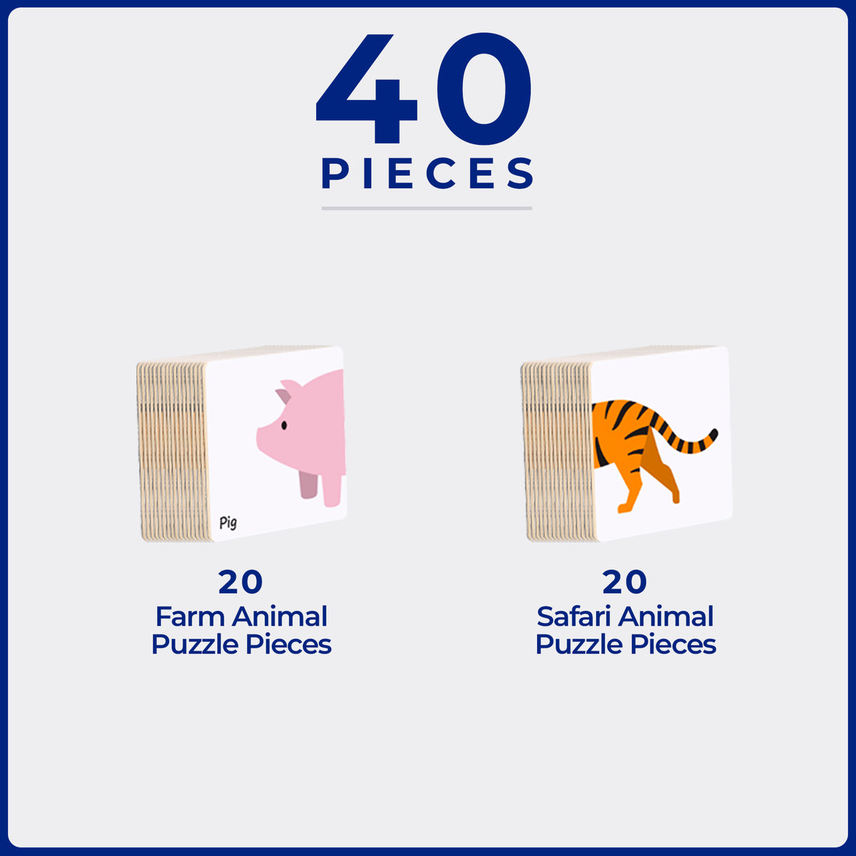 <tc>Magnetische Tegel Topper - Dieren Duo Puzzel Pakket (40 Stukken)</tc>