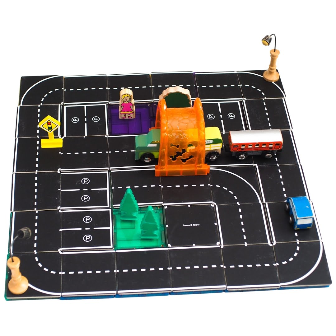 Learn & Grow Toys - Μαγνητικό Πλακάκι - Πακέτο Δρόμου (40 Τεμάχια)