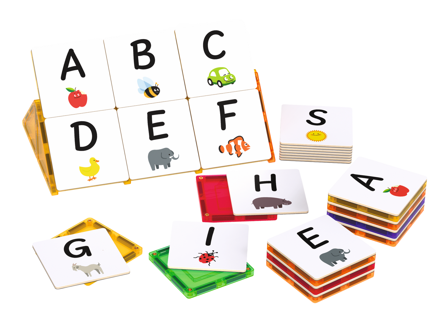 Learn & Grow Toys - Topper μαγνητικό πλακάκι - Πάνω θήκη Alphabet (40 τεμάχια)