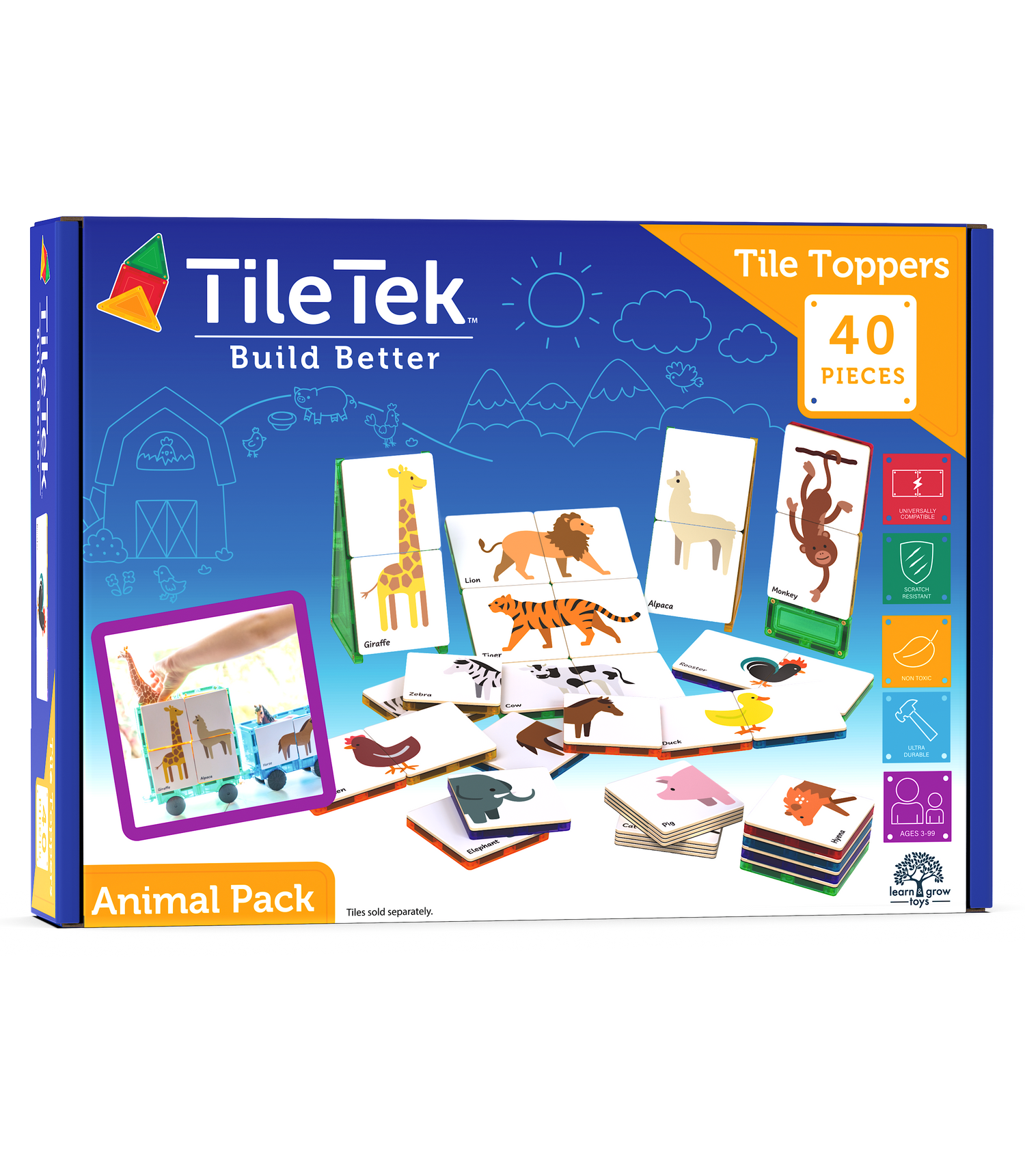 <tc>Magnetische Tegel Topper - Dieren Duo Puzzel Pakket (40 Stukken)</tc>