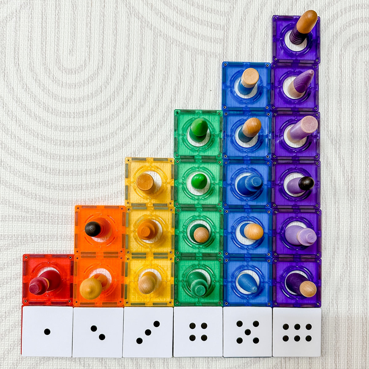 40 Pieces Tile Toppers Numbers Pack - Colourful Number & Counting Construction