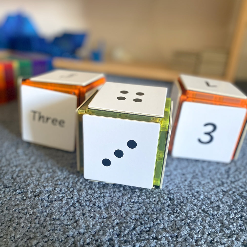 40 Pieces Tile Toppers Numbers Pack - Number & Dice Cube Construction