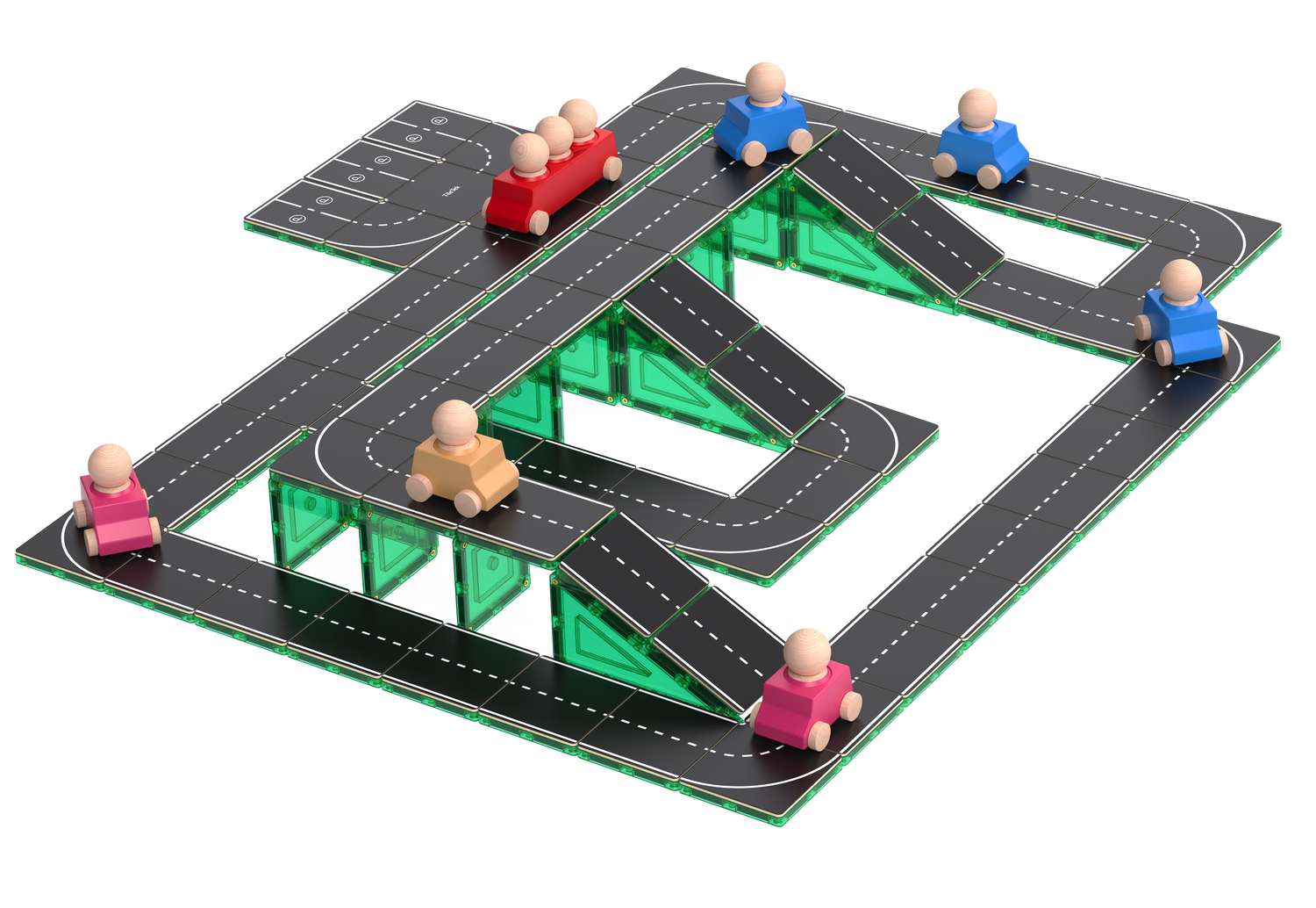 Learn & Grow Toys - Μαγνητικό Πλακάκι - Πακέτο Δρόμου (40 Τεμάχια)