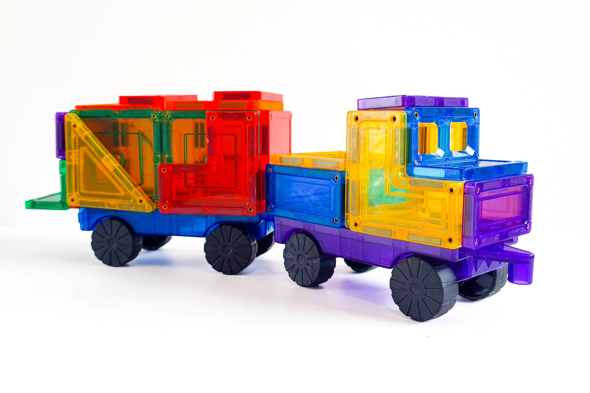 28 Pieces Car Pack - Colourful Cargo Truck Construction