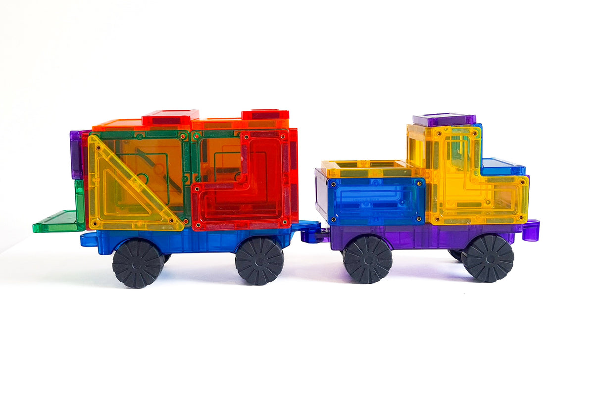 28 Pieces Car Pack - Colourful Train Construction