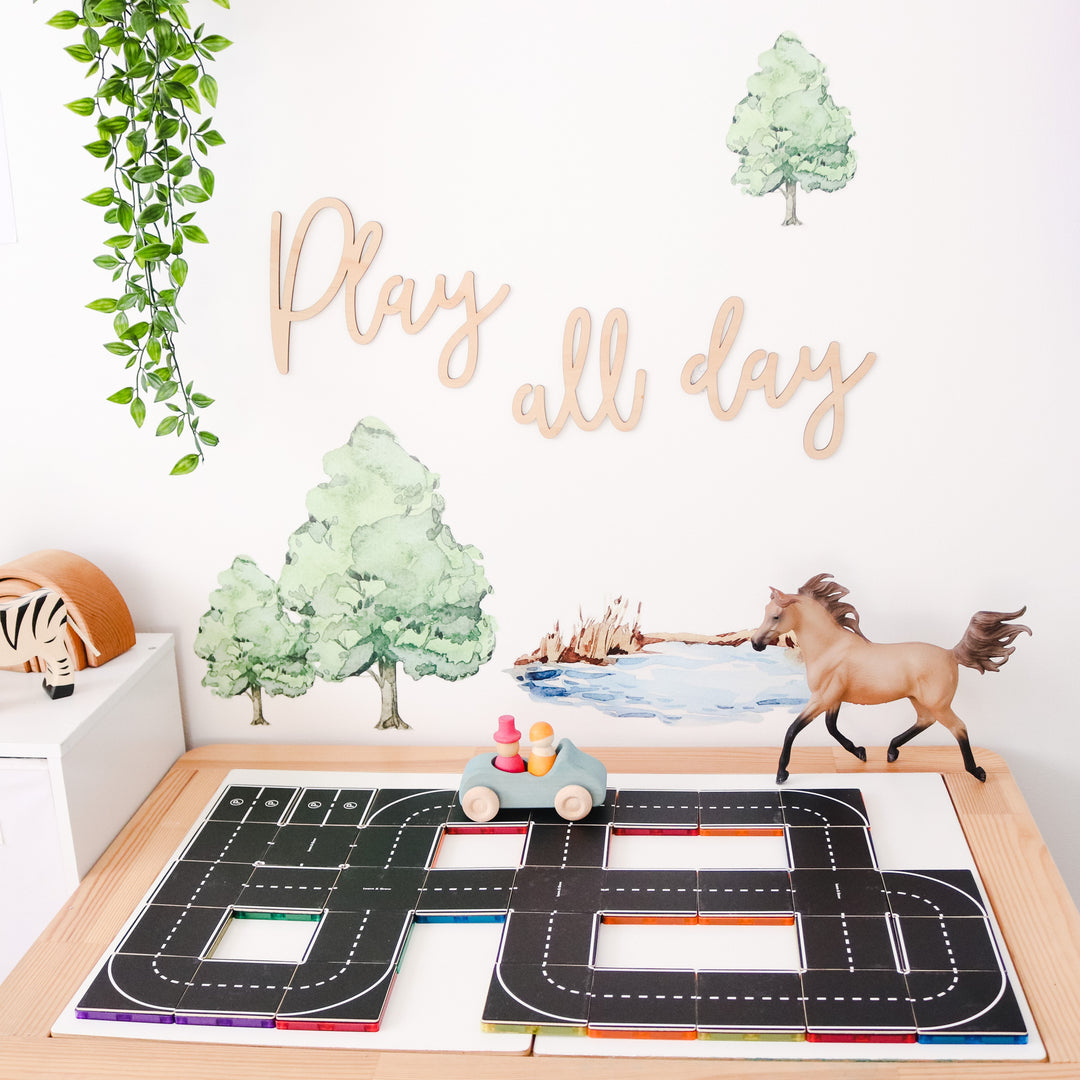 Learn & Grow Toys - Μαγνητικό Πλακάκι - Πακέτο Δρόμου (40 Τεμάχια)