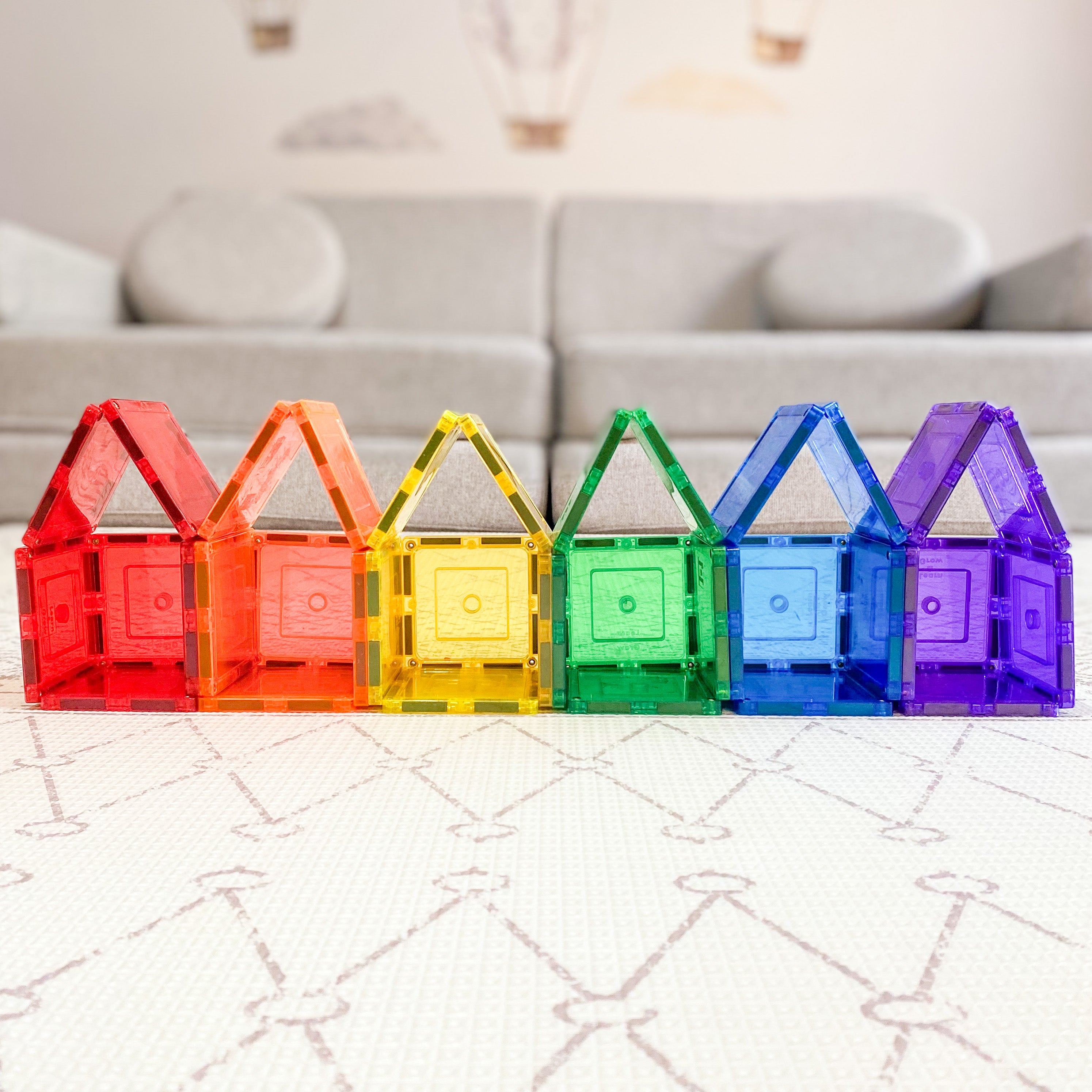 Magnetic Tiles Small Square Pack 36 Piece Learn Grow Toys