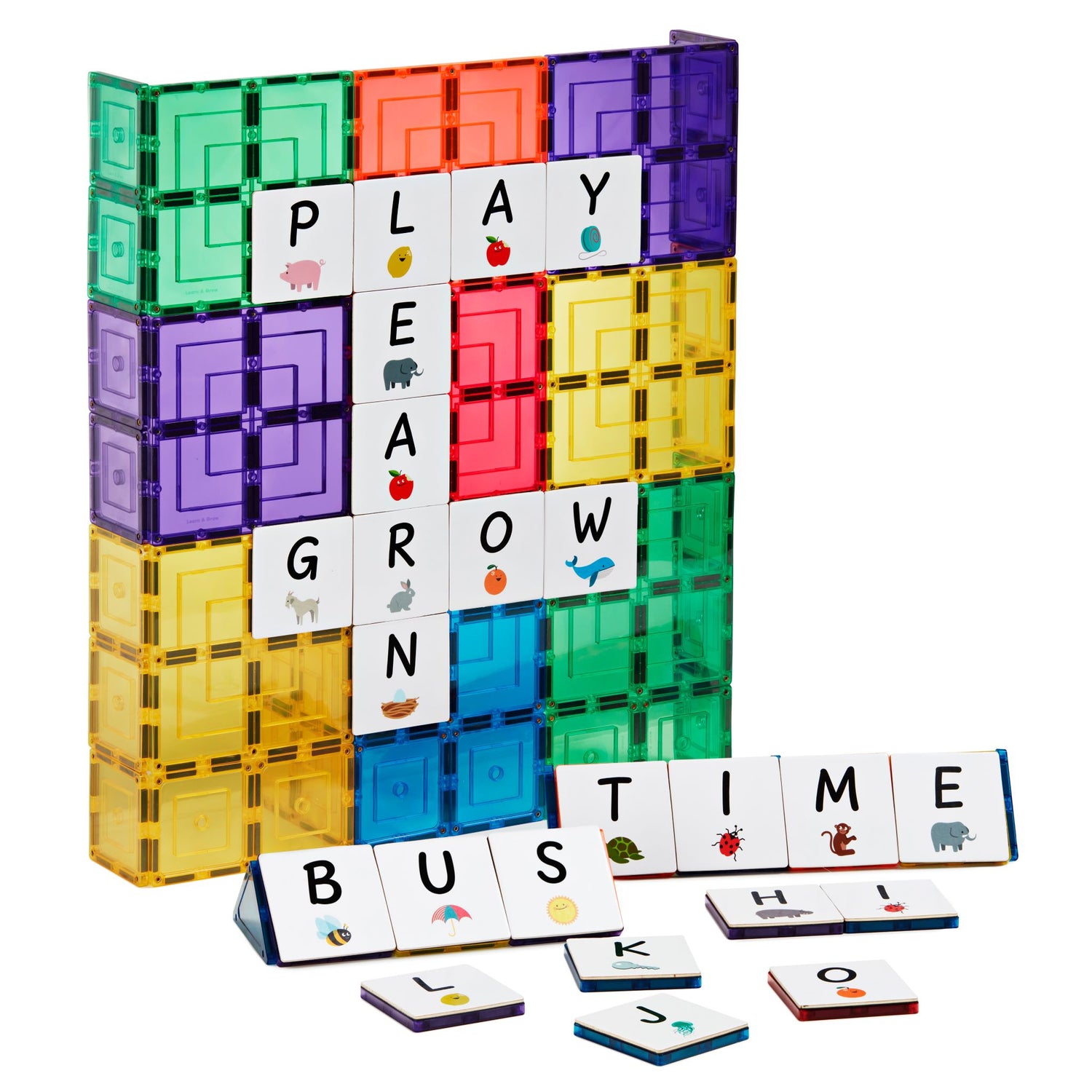 Learn & Grow Toys - Topper μαγνητικό πλακάκι - Πάνω θήκη Alphabet (40 τεμάχια)